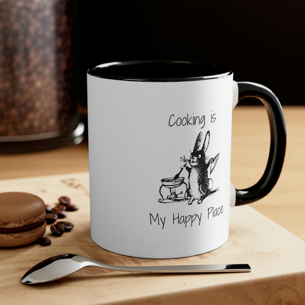 Coffee Mug, Cooking is My Happy Place 11oz Ceramic Mug with Light-Hearted Design, Dishwasher and Microwave Safe, Perfect Gift for Hot Beverage Lovers - cooking mug 1