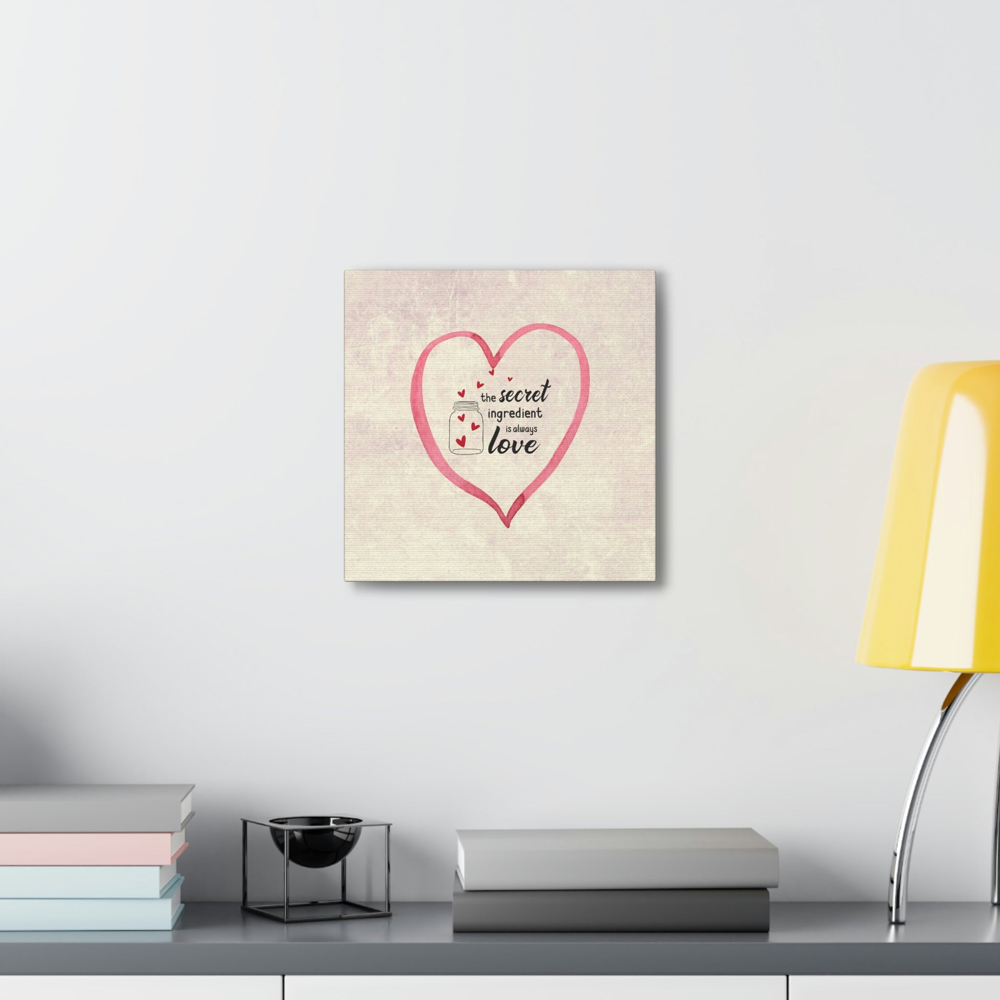 Kitchen decor, gallery-wrapped canvas print, cooking theme, wall art with heart graphics, gift for foodie or chef, kitchen art - cooking#7