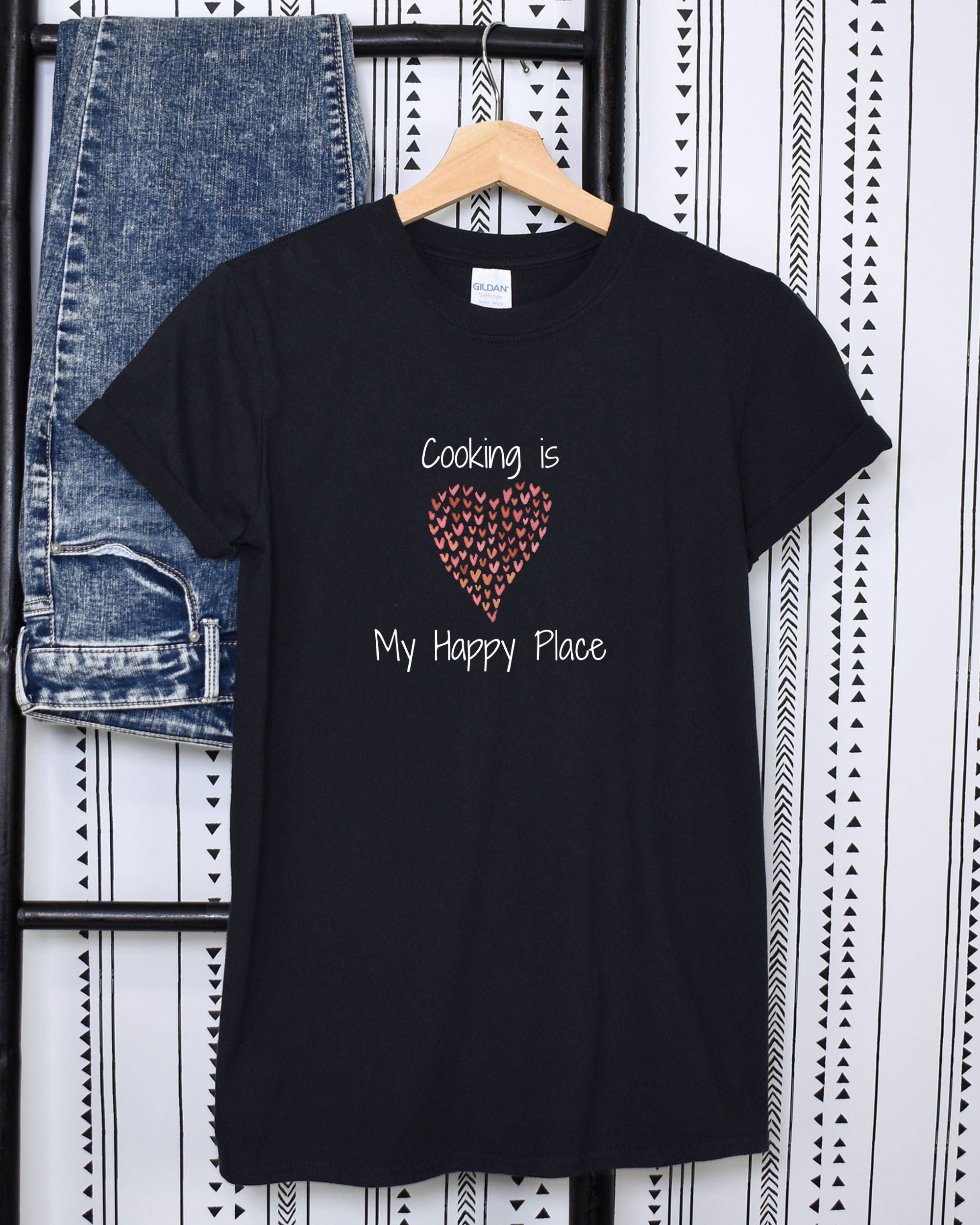 T-shirt, super soft, "Cooking is My Happy Place" T-Shirt - Comfortable, Chic and Playful - cooking t-shirt #11