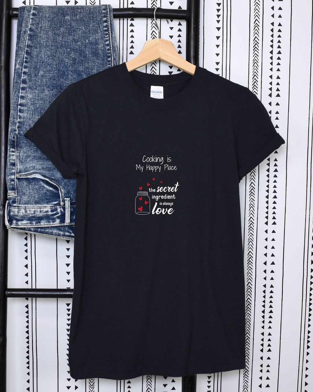 T-shirt, super soft, "Cooking is My Happy Place" T-Shirt - Comfortable, Chic and Playful - cooking t-shirt #12
