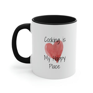Coffee Mug, Cooking is My Happy Place 11oz Ceramic Mug with Light-Hearted Design, Dishwasher and Microwave Safe, Perfect Gift for Hot Beverage Lovers - cooking mug 10