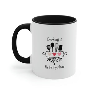 Coffee Mug, Cooking is My Happy Place 11oz Ceramic Mug with Light-Hearted Design, Dishwasher and Microwave Safe, Perfect Gift for Hot Beverage Lovers - cooking mug 5
