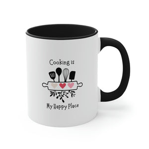 Coffee Mug, Cooking is My Happy Place 11oz Ceramic Mug with Light-Hearted Design, Dishwasher and Microwave Safe, Perfect Gift for Hot Beverage Lovers - cooking mug 5
