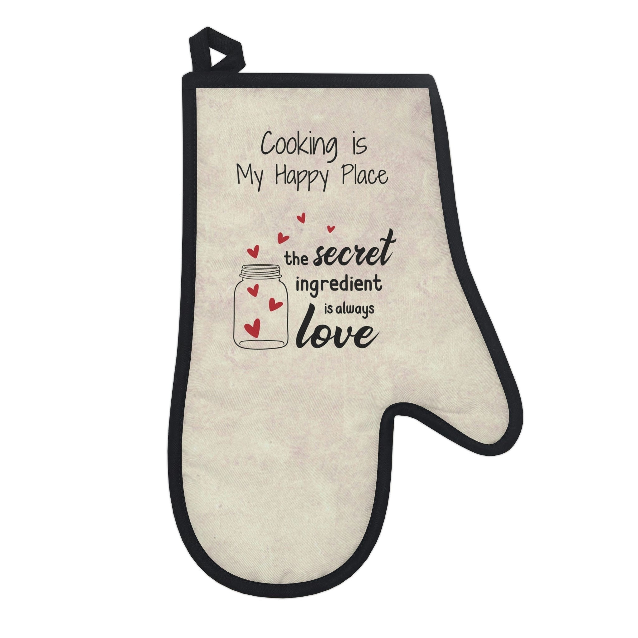 Oven mitts, potholders, happy place, oven gloves, heat insulation and protection, love cooking, cooking enthusiast, cotton trim - cooking#12