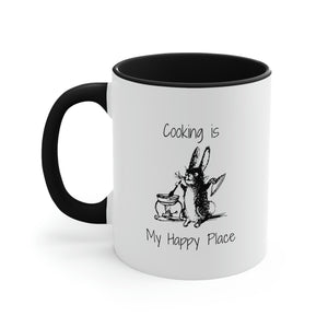 Coffee Mug, Cooking is My Happy Place 11oz Ceramic Mug with Light-Hearted Design, Dishwasher and Microwave Safe, Perfect Gift for Hot Beverage Lovers - cooking mug 1