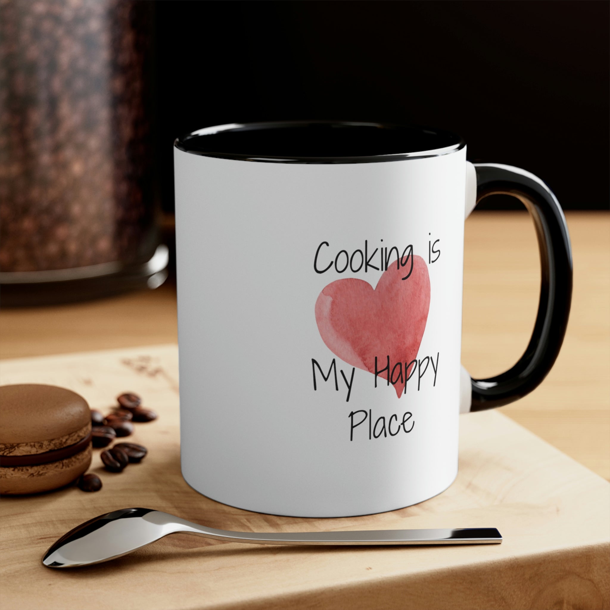 Coffee Mug, Cooking is My Happy Place 11oz Ceramic Mug with Light-Hearted Design, Dishwasher and Microwave Safe, Perfect Gift for Hot Beverage Lovers - cooking mug 10