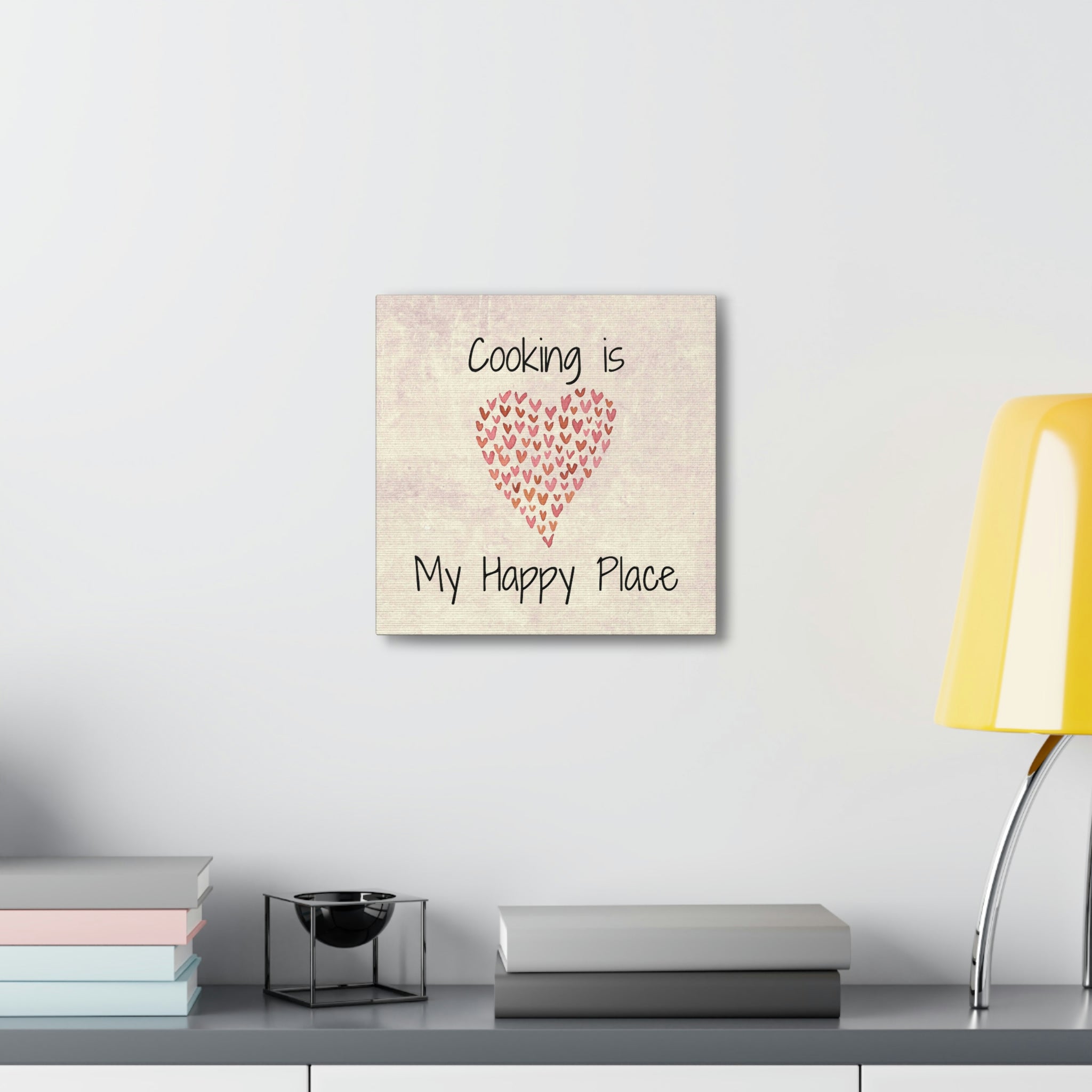 Kitchen decor, gallery-wrapped canvas print, Cooking is my Happy Place theme, wall art with cooking graphics, gift for foodie or chef, kitchen art - cooking#11